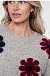 Geisha Pullover Flowers Sand.Burgundy/Navy