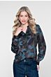 Geisha Blouse AOP Blue/Brown/Green