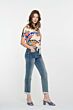 Geisha Jeans Turn Up Mid Bleu Denim