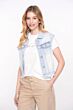 Geisha Jeans Jacket Sleeveless Bleached Denim