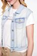 Geisha Jeans Jacket Sleeveless Bleached Denim