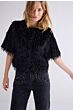 Summum Woman Shortsleeve Jacket Faux Feather Fur