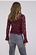 Tramontana Velvet Stretch Lace Top Pomegranate
