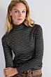 Summum Woman Turtle Neck Top Lurex Rib Stripe