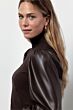 Studio Anneloes Noortje Faux Leather Top Expresso