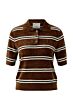 Oui Poloshirt Brown White 