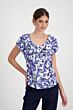 Monari T-shirt Paisley met Tekst Deep Sea