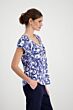 Monari T-shirt Paisley met Tekst Deep Sea