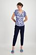 Monari T-shirt Paisley met Tekst Deep Sea