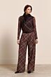 Studio Anneloes Rachel Check Mesh Top Chestnut