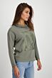 Monari Sweatshirt Ton-Sur-Ton Satijn Frozen Green