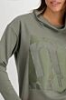Monari Sweatshirt Ton-Sur-Ton Satijn Frozen Green