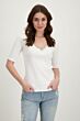 Monari T-shirt met V-Hals Wit