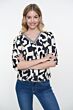 Geisha Fancy V-Hals Top Navy / Sand 