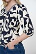 Geisha Fancy V-Hals Top Navy / Sand 