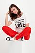 Monari T-Shirt met 3D Letters Offwhite