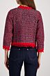 Monari Jasje Tweed Plaid Franjes Rood Marine