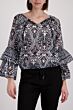 Monari Blouse Sierlijk Patroon Black 