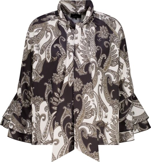 Monari Blouse Black Pattern