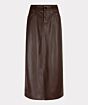 Esqualo Skirt Long Split Vegan Leather Chocolate 