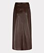 Esqualo Skirt Long Split Vegan Leather Chocolate 