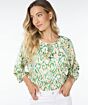 Esqualo Blouse Raglan Pastel Ethnic Print 