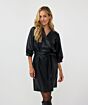Esqualo Dress V/Neck Vegan Leather Black
