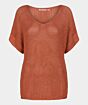 Esqualo Sweater V-Neck Lurex Papaya