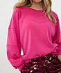 Esqualo Sweater ''V'' Seams Modal Cerise Pink