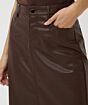 Esqualo Skirt Long Split Vegan Leather Chocolate 