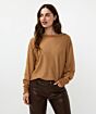 Esqualo Sweater Batwing Lurex Caramel 