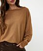 Esqualo Sweater Batwing Lurex Caramel 