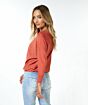 Esqualo Sweater Batwing Lurex Rust