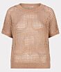 Esqualo Sweater Open Knit Lurex Praline 