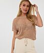 Esqualo Sweater Open Knit Lurex Praline 