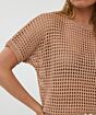 Esqualo Sweater Open Knit Lurex Praline 