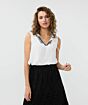 Esqualo Top Embriodery Black/Offwhite