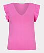 Esqualo Top V-Neck Ruffle Slve Pink 