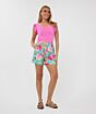 Esqualo Top V-Neck Ruffle Slve Pink 