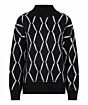 Esqualo Sweater Col Jacquard Knit Black 