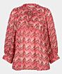 Esqualo Blouse Wide ZigZag Print 