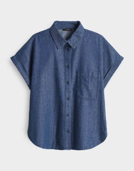 Opus Folmes Blouse Mid Oxford Blue