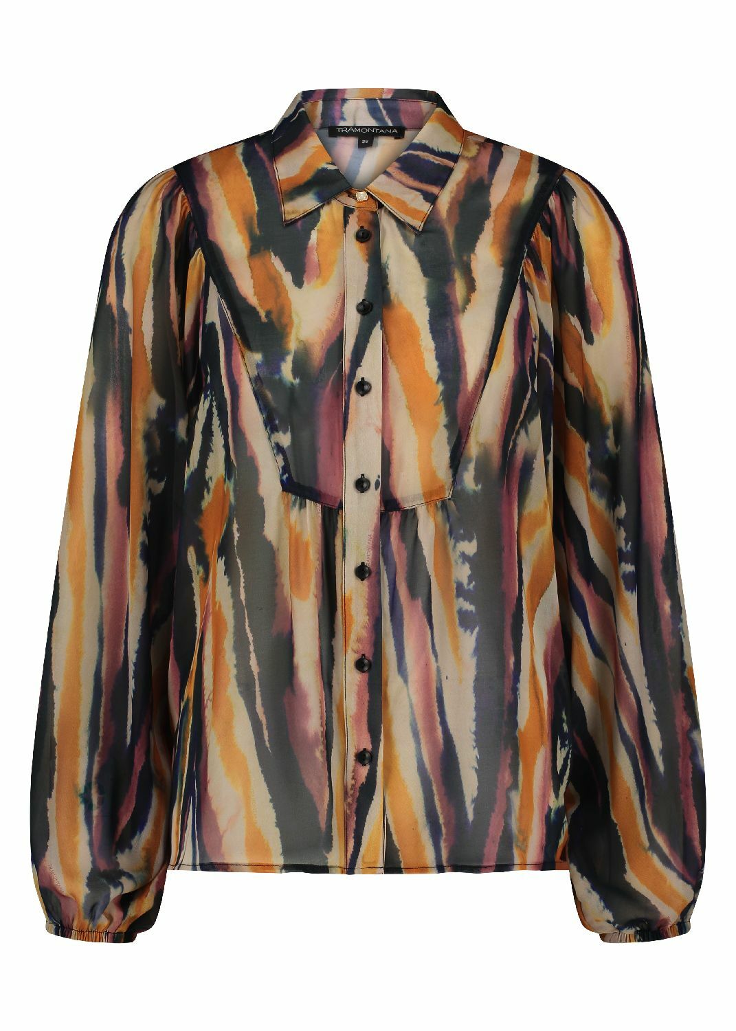 Tramontana Blouse Watercolor Chevron Print Pinks