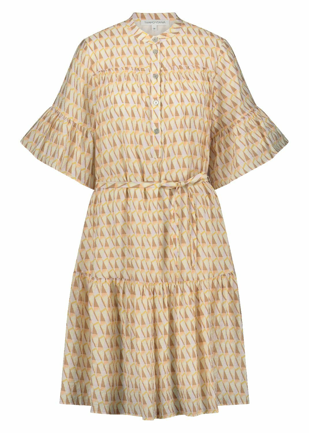 Tramontana Dress Soft Traingles Print Yellows online kopen bij Carriera Damesmode. C11 08 501 009993