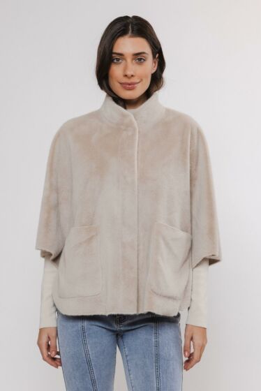 Rino & Pelle Faux Fur Cape Birch 