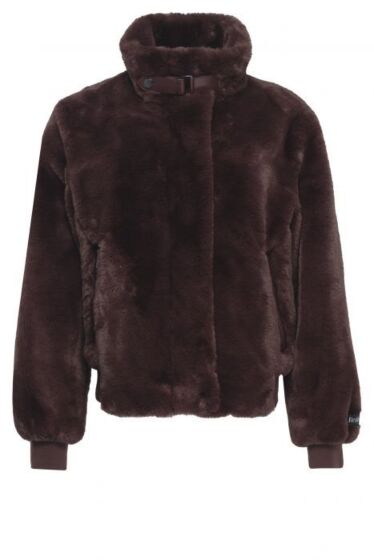 Rino & Pelle Ambra Short Fake Fur Jacket Chocolate