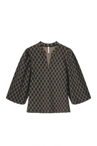 Summum Woman Top Diagonal Check Jacquard 