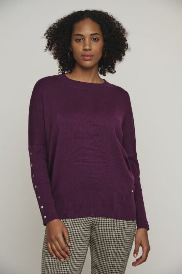 Rino & Pelle Boxy Sweater Turtle Neck Plum 