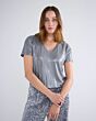 Summum Woman V-Neck Top Metallic Coated