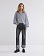 Summum Woman Blouse Scatterend Embrostripe Mist
